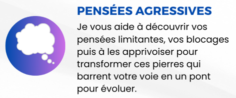 Je vous aide à découvrir vos pensées limitantes, vos blocages, puis à les apprivoiser pour transformer ces pierres qui barrent votre voie en un pont pour évoluer.